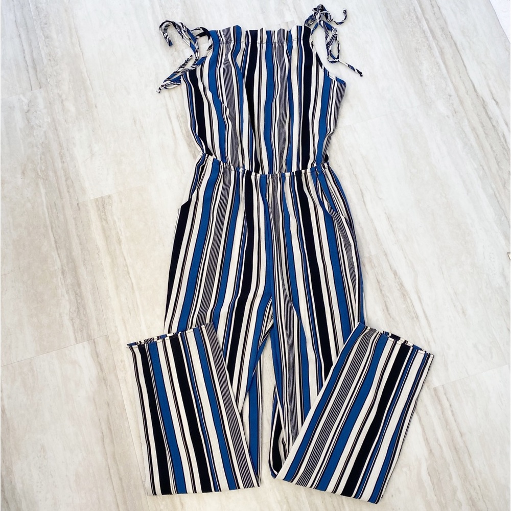 Green Envelope LA Striped Romper Jumpsuit Size S Ruffled